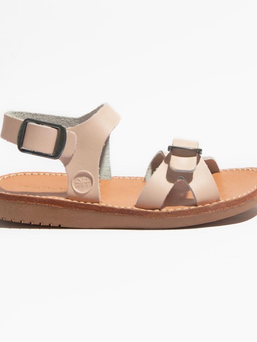 Children’s Freshly Picked Blush Carmel  Leather Buckle Sandals Size 13